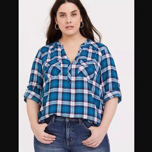 Torrid Harper 3/4 Sleeve Pullover Blouse